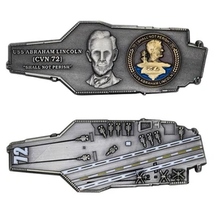 3′′ USS Abraham Lincoln CVN-72 Carrier Shape Challenge Coin Neu Sammlerstück - Bild 1 von 1