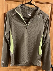 Saucony Olive Green Ultralight Wind Shell 1/4 Zip Pullover, Women's S/M - Picture 1 of 7