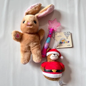 Build A Bear Plush Accessory Bundle: Bunny, Christmas Bear & Magic Light Up Wand - Picture 1 of 7
