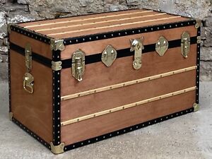 Antique Trunk  Vintage Trunk Wooden Chest  Storage Trunk Coffee Table