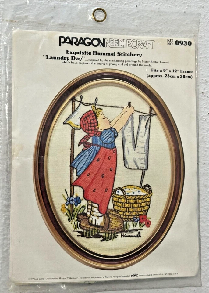 1978 Paragon Needlecraft Hummel Laundry Day Stitchery Kit #0930 - Image 1 of 1