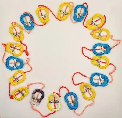 COLLANA ARCOBALENO cotone sfumato multicolore base arancione BOHO CHIC LGBTQIA+ - Immagine 1 di 4