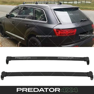 FULL LENGTH EXTENDED ROOF RAIL LUGGAGE CROSS BARS BAR KIT FOR AUDI Q7 4M 2016+ - Afbeelding 1 van 9