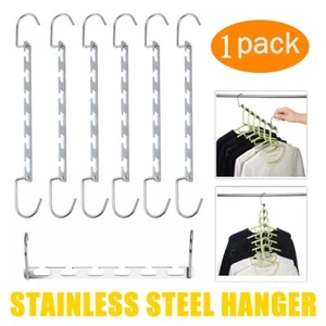 Clothes Hanger 2 Layers S Shape Pants Scarf Hanger Holder Closet Space Saver - Picture 1 of 10