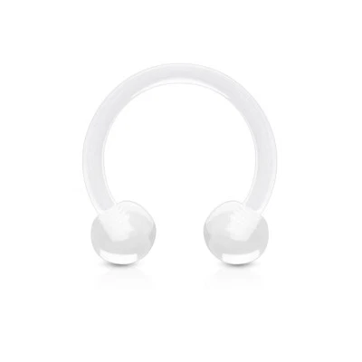 Pair Acrylic Flexible Horseshoe Circular Barbell Ring Septum Tragus Lip Piercing - Image 1 of 3