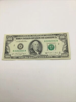 Series 1990 $100 One Hundreds Dollar Bill Bank Of New York Federal Reserve Note - Image 1 of 2