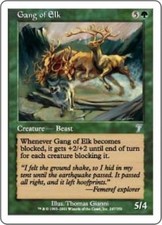 WOTC MtG 7th Ed Gang of Elk (U) (Foil) EX