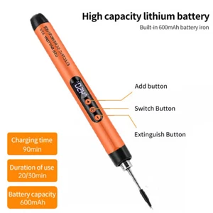 Type - C Rechargeable Digital Soldering Iron Kit - Wireless Welding Tool - Picture 1 of 11