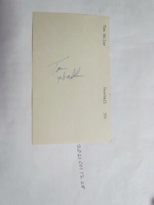 Tom Haller SIGNED 3X5 INDEX CARD Beckett Pre-Certified 2 - Image 1 of 2