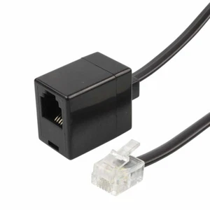 VIVANCO Hochwertiges LAN Verlängerungskabel RJ11 4P4C Stecker Buchse 6m Schwarz - Afbeelding 1 van 7