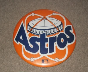 VINTAGE 1977 - 1993 HOUSTON ASTROS ☆RARE☆ 6" MLB BASEBALL PIN BUTTON - Picture 1 of 1