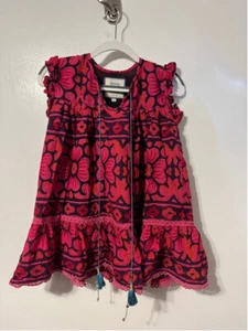 Mini Bell by Alicia Bell Sleeveless Pink Floral Tassel Little Girl Dress Sz 4 - Picture 1 of 4