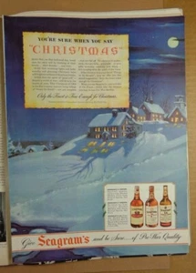 1944 AD FOR - SEAGRAM'S XMAS - CALIDAD PRE GUERRA - Imagen 1 de 1
