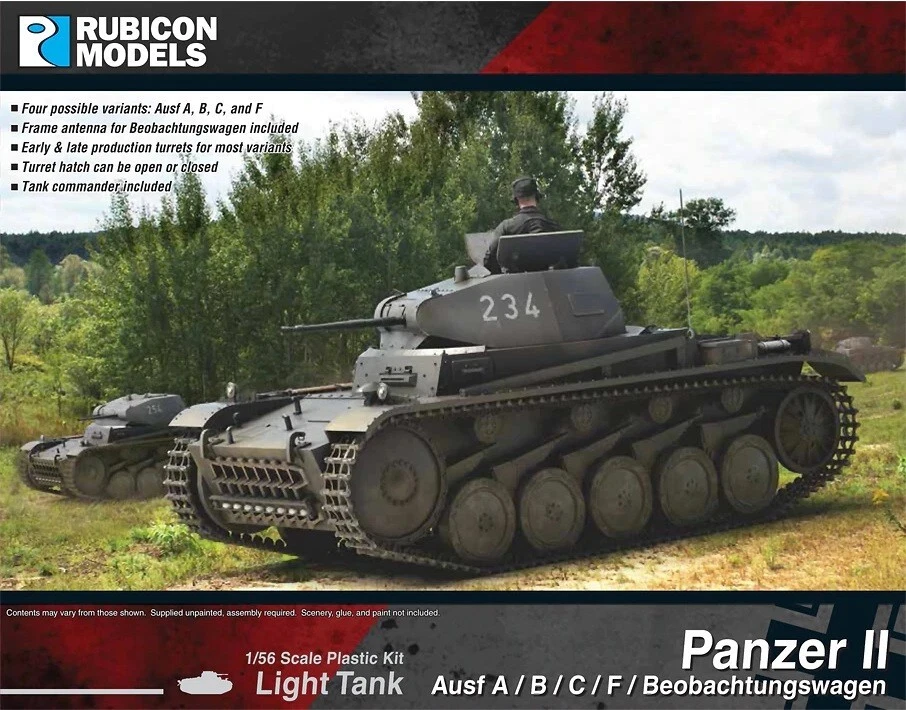 Rubicon Models 280112 German Panzer II Ausf A/B/C/F PzKpfw II Tank Bolt Action - Image 1 of 1