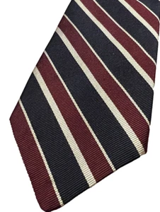 BROOKS BROTHERS Makers Herren alle Seide ReppTie USA imprd Stoff GESTREIFT rot/marine/weiß - Bild 1 von 4