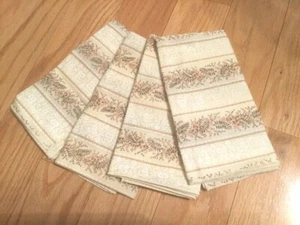 Napkins, a set of 4, polyester, brown lines on light tan, 16 x 16 in, hand made - Picture 1 of 4