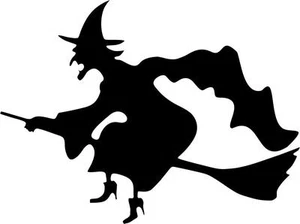 autocollant sticker fete deco halloween voiture sorciere balai noir - Picture 1 of 1