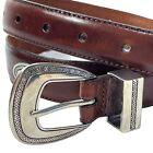 Genuine Leather Belt Mens Brown Western 1 INCH Golf Concho 3280 Unbranded READ