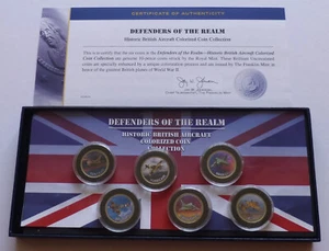 Colección de monedas coloreadas de aviones británicos históricos de Defenders of the Realm - Imagen 1 de 7
