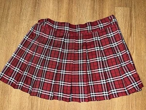 Falda corta a cuadros SPIRIT Anime plisada roja negra con pasador de seguridad talla S-M poli rayón - Imagen 1 de 7