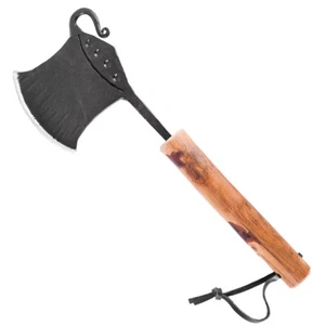 Geschmiedete Küchenaxt mit Holzgriff, Hackbeil, Hackmesser, Axt, Beil Küchenbeil - Bild 1 von 2