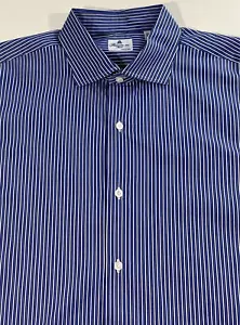 Men's Finamore Napoli Dress Shirt Striped Made in Italy Sz 44, 17.5 - Picture 1 of 12
