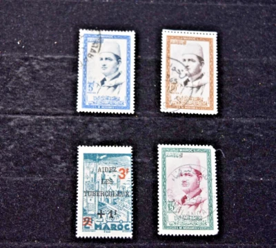 MOROCCO  1956  S 1-3 USED + 1946  S B26 MNH - Image 1 of 3