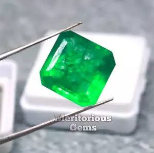 8 Carats Radiant Cut Natural Columbian Emerald Faceted Certified Ring Gemstone - Picture 1 of 8