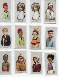 Vintage Tabak Zigarettenkarte 12 Stück Konvolut Kinder Nationen Ausschnitt Türkei - Bild 1 von 2