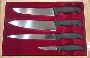 RARE Victorinox Fibrox Stainless  HACO SWISS 2000 4 Pcs Chef's Knife Set NOS