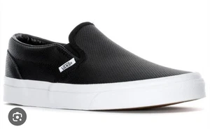 Vans klassische Slipper schwarz perforiertes Leder Turnschuhe Jugend Größe 6 Damen 7,5 - Bild 1 von 9