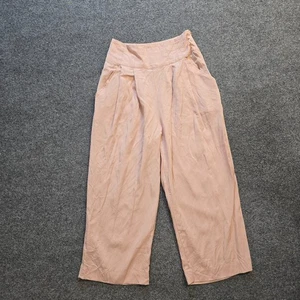 Pantalones Free People Mujer Talla 2 Rosa Recortados Plisados Pierna Ancha Cápsula Informales - Imagen 1 de 13