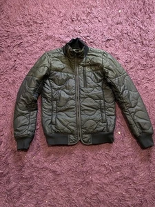 G-Star Raw Denim Bomber Jacket S Winter Outdoor Distressed Faded 90s Y2K Rare - Picture 1 of 12