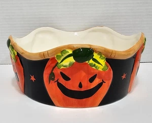 Ciotola porta caramelle ceramica zucca Jack-O'-Lantern vintage Halloween Jack-O'-Lantern - Foto 1 di 8