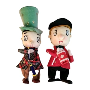 2 Weihnachtsfiguren von NOEL Japan MCM Weihnachtslieder Filz Stoff & Holz 11" Kitsch - Bild 1 von 8