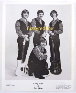 Vtg 1970s Country Rock 8x10 Promo PHOTO of LARRY SITES & RED WINE Telecaster - Picture 1 of 4