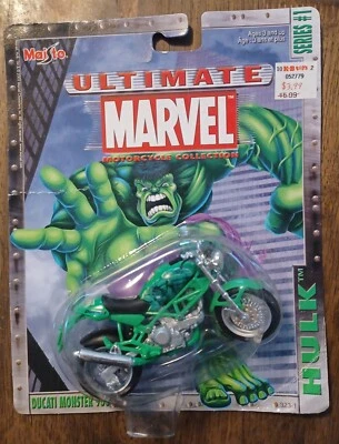 2002 Maisto Ultimate Marvel Motorcycle Collection Ducati Monster 900 Hulk NIP - Image 1 of 4