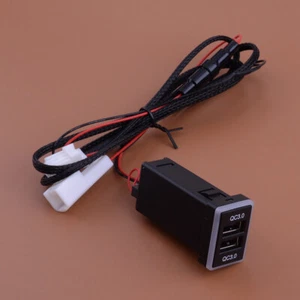 Car Charger Socket Dual 2 USB Port Charging Power Adapter Outlet Fits For Toyota - Picture 1 of 4
