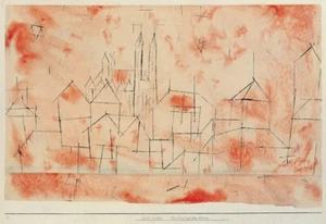 Town with Gothic Cathedral 1925 Paul Klee Print – Abstract Expressionist City - Picture 1 of 2