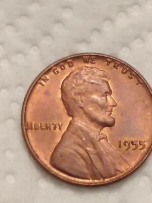 1955 p Lincoln wheat cent nice die breaks  - Image 1 of 4