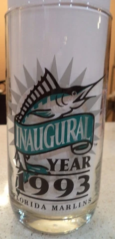New Florida Marlins Inaugural Season 16 oz Chevron Glass Cover