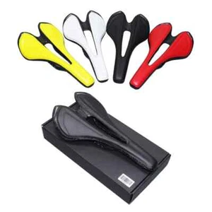 Carbon Fiber Bicycle Saddle MTB Road Bike Saddle Seat Cushion Handlebar Seat Sad - Picture 1 of 9