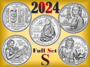 💰 2024 S American Women Quarters - Full Set 2024 of 5 coins - UNC - US Mint - Bild 1 von 7