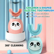 Kids U-shaped Electric Toothbrush 360° Auto Brush Teeth Cleaner USB Charging