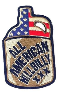 All American Hillbilly - Moonshine Iron On Embroidered Patch 2 1/4"x 3 1/2" - Picture 1 of 2