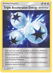 Triple Acceleration Energy 190/214 S&M Unbroken Bonds Unc PERFECT MINT! Pokémon