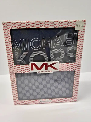 Michael Kors Juego de Dormir 2 Piezas XL Negro Gris Manga Larga Crew Top Pantalones Polares Foto 1 de 3