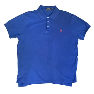 Camisa Polo Ralph Lauren Para Hombres XL Pima Malla Elastizada Azul Preppy Informal Exterior - Imagen 1 de 13