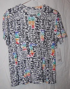 Athleta Pride All Over Graphics Daily Relaxed Tee Equality Top Shirt Gr. S - Bild 1 von 4