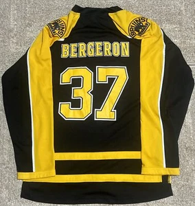 Boston Bruins Patrice Bergeron #37 NHL Official Licensed Black Jersey Size Large - Picture 1 of 3